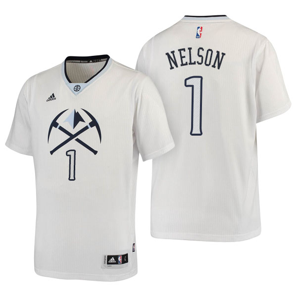 Men's  Jameer Nelson Denver Nuggets Adidas Pride Swingman White Jersey