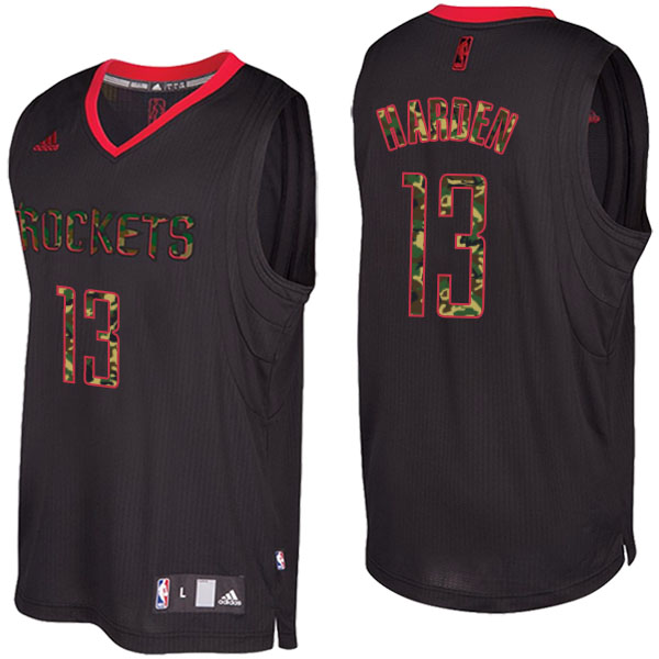 Men's  James Harden Houston Rockets Camo Fashion Swingman Black Jersey