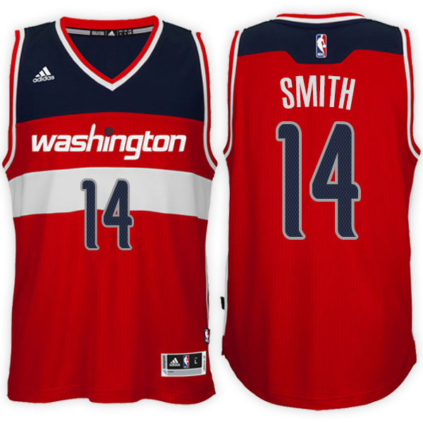 Men's  Jason Smith Washington Wizards Adidas Swingman Alternate Red Jersey