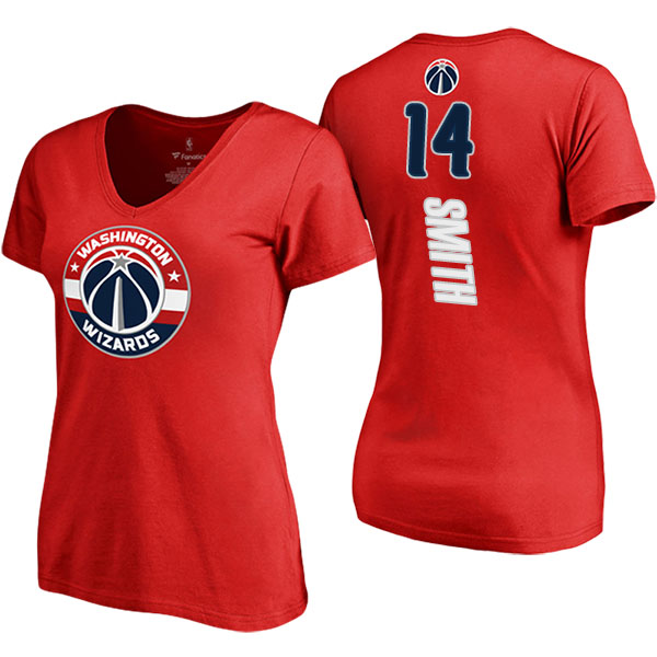 Women's Jason Smith Washington Wizards Backer V-Neck Red T-shirt