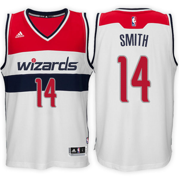 Men's  Jason Smith Washington Wizards Adidas Swingman Alternate White Jersey