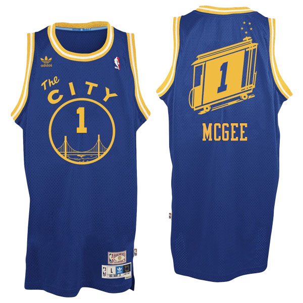 Men's  JaVale McGee Golden State Warriors Hardwood Classics Blue Jersey