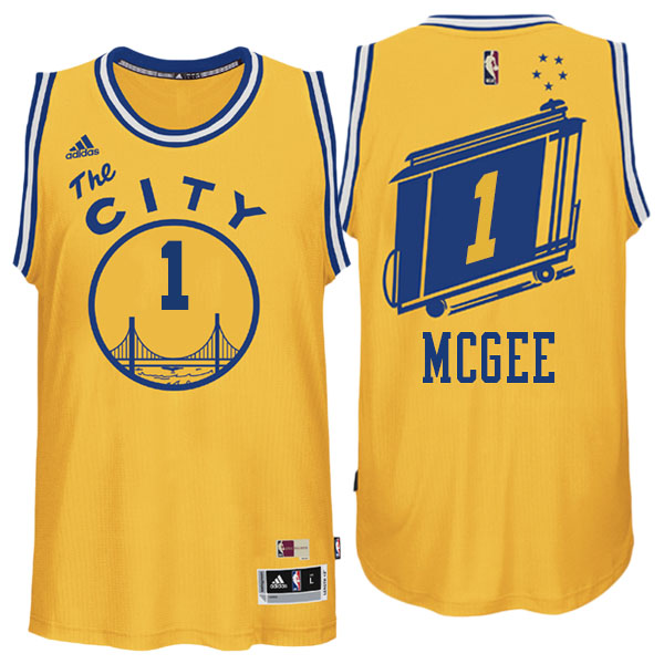 Men's  JaVale McGee Golden State Warriors Hardwood Classics Gold Jersey