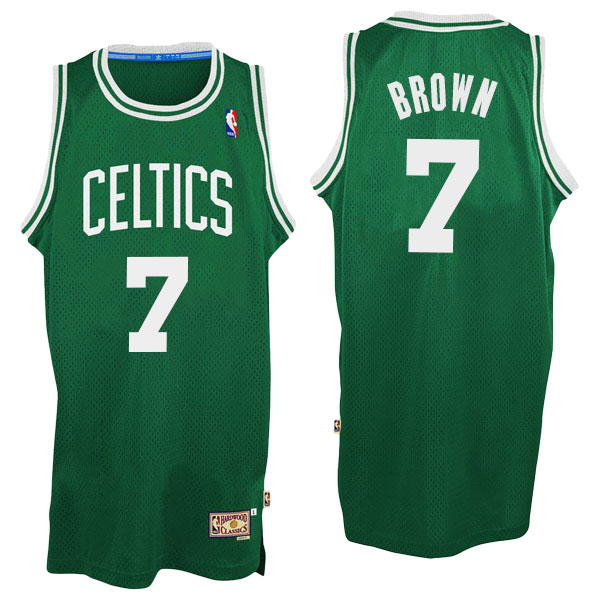 Men's  Jaylen Brown Boston Celtics Hardwood Classics Swingman Green Jersey