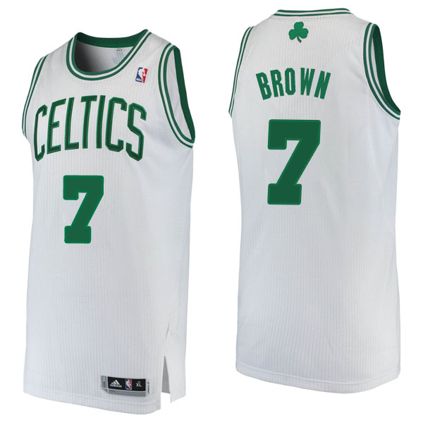 Men's  Jaylen Brown Boston Celtics Finished Authentic White Jersey