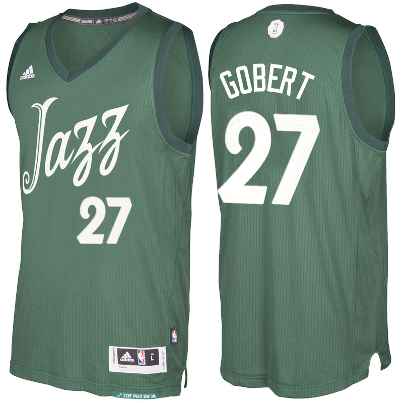 Men's  Rudy Gobert Utah Jazz 2016-17 Christmas Day Green Jersey