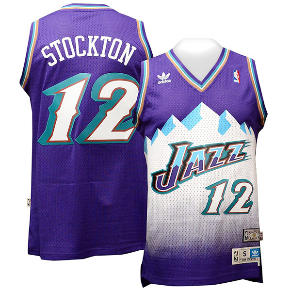 Men's  John Stockton Utah Jazz #12 Throwback Purple Jersey