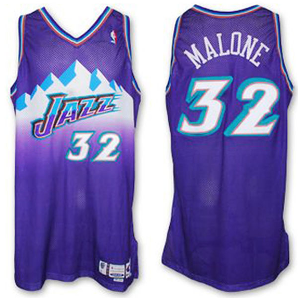 Men's  Karl Malone Jazz Hardwood Classic Throwback Purple Jersey