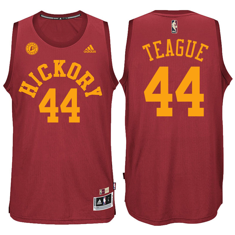 Men's  Indiana Pacers# 44 Jeff Teague Hickory Hardwood Classic Red Jersey