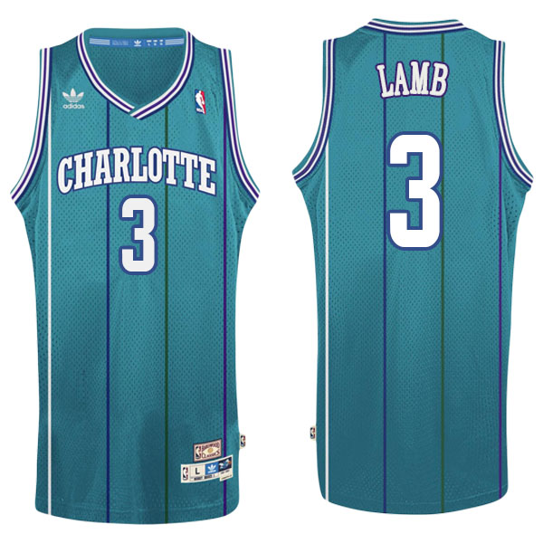 Men's  Jeremy Lamb Charlotte Hornets Hardwood Classics Swingman Adidas Teal Jersey