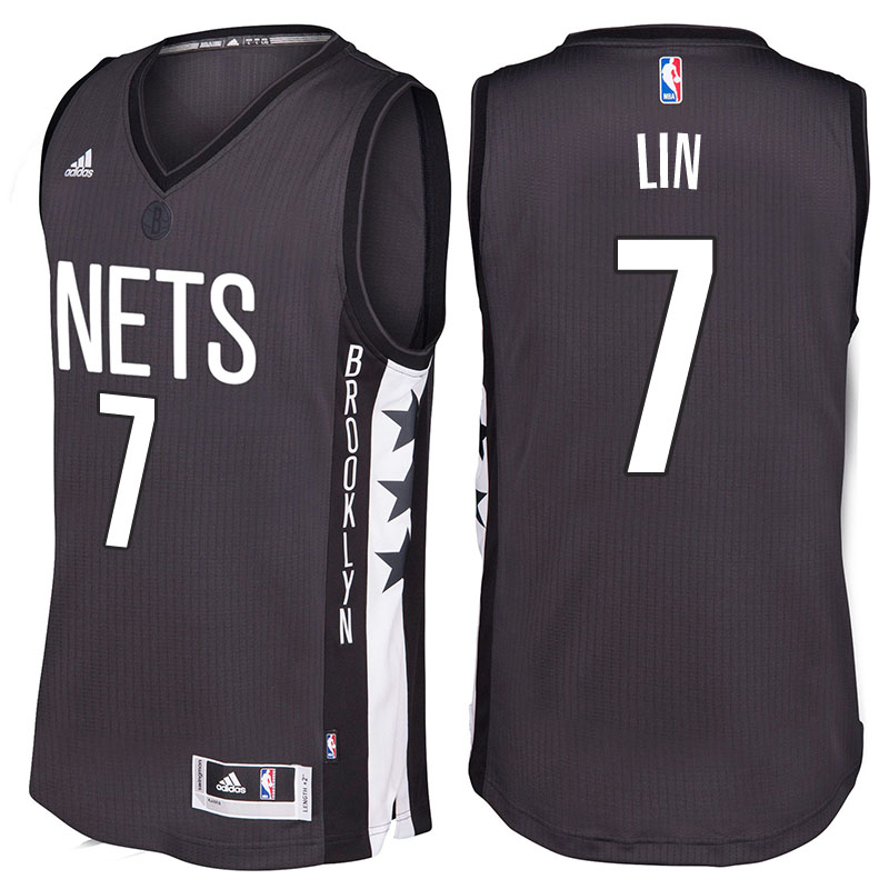 Men's  Jeremy Lin Brooklyn Nets 2016-17 Remix Gray Jersey