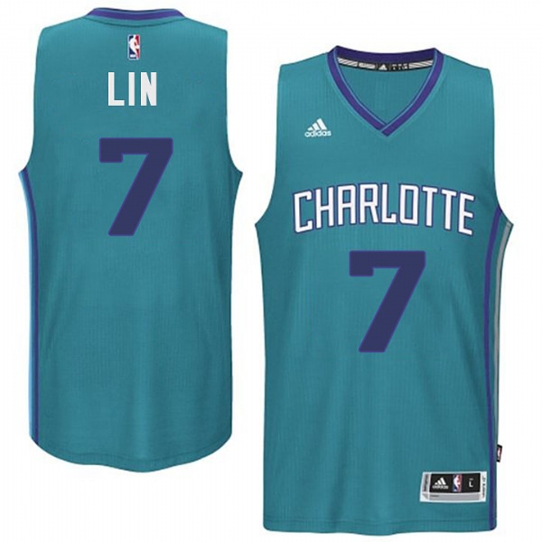 Men's  Charlotte Hornets #7 Jeremy Lin Alternate Teal Jersey