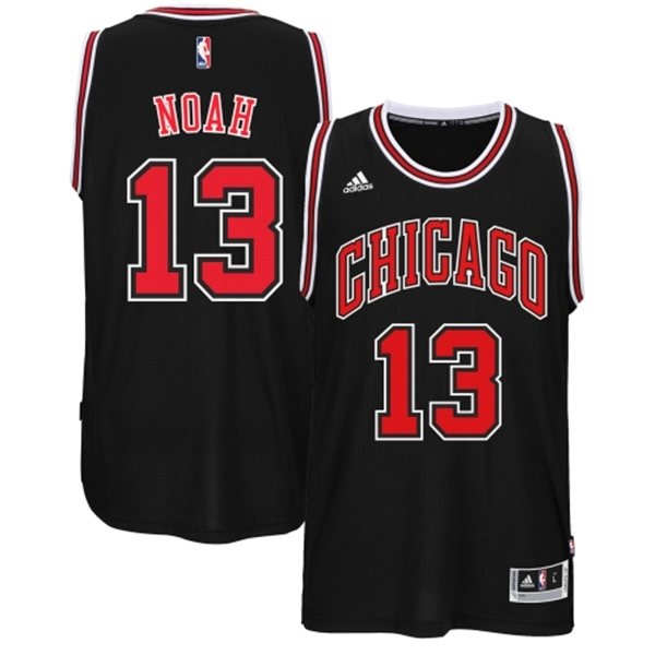 Men's  Joakim Noah Chicago #13 New Swingman Road Black Jersey