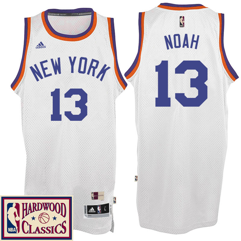 Men's  New York Knicks# 13 Joakim Noah 2016-17 Hardwood Classics White Jersey