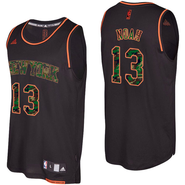 Men's  Joakim Noah New York Knicks Camo Fashion Swingman Black Jersey