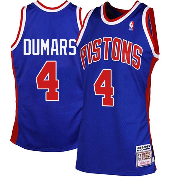 Men's  Pistons #4 Joe Dumars Throwback Jersey Blue