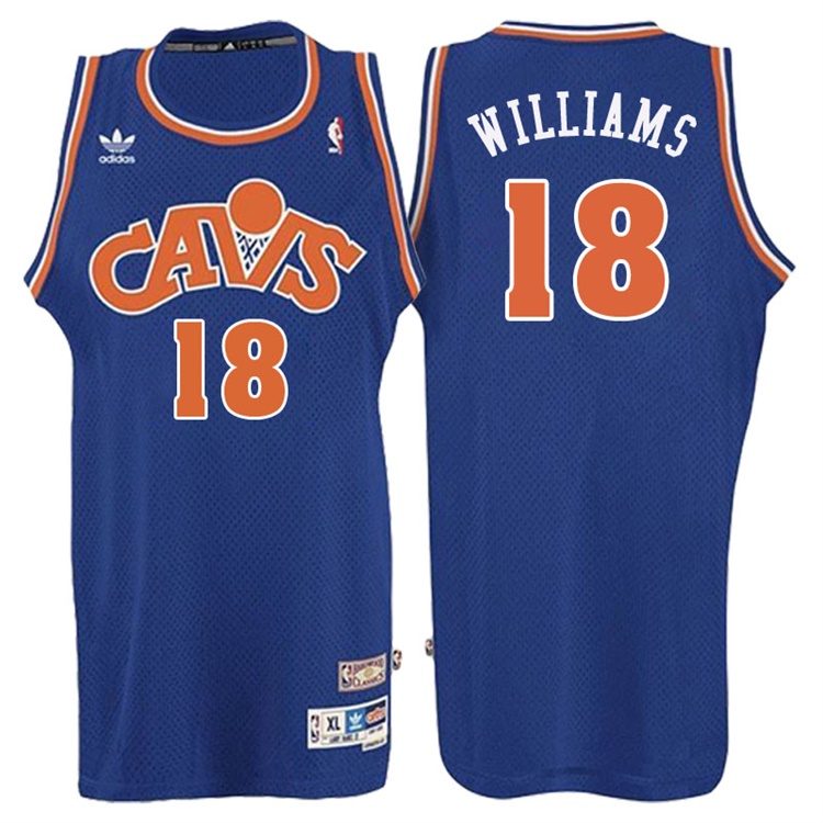 Men's John Hot Rod Williams Cleveland Cavaliers #18 Retired Player Blue Hardwood Classic Swingman Jersey