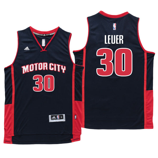 Men's  Jon Leuer Detroit Pistons Motor City New Swingman Navy Blue Jersey