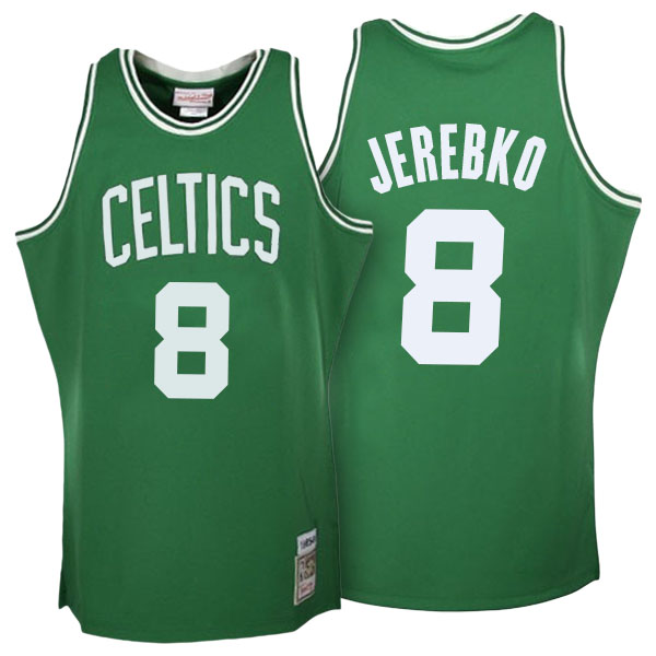 Men's  Jonas Jerebko Boston Celtics Mitchell Ness Hardwood Classics Authentic Throwback Green Jersey