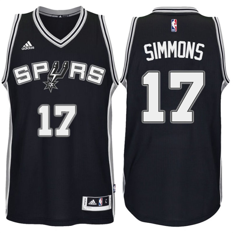 Men's  Jonathon Simmons San Antonio Spurs 2016-17 Black Jersey