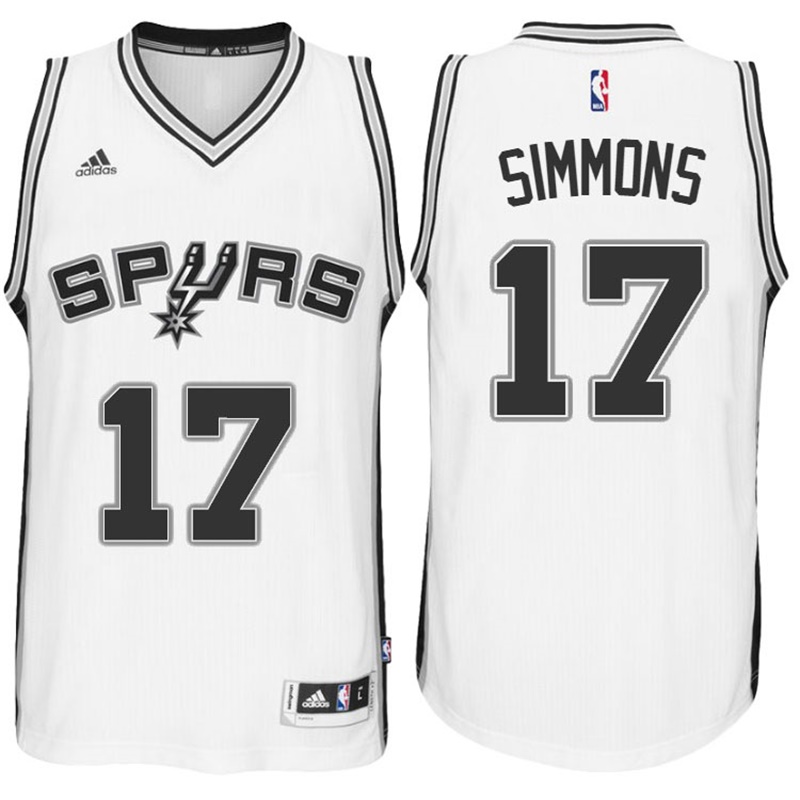 Men's  Jonathon Simmons San Antonio Spurs 2016-17 White Jersey