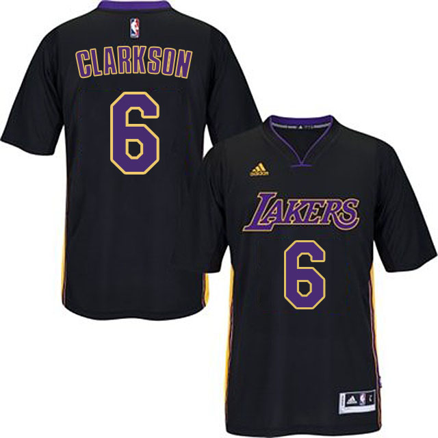 Men's  Los Angeles Lakers #6 Jordan Clarkson Hollywood Nights Black Jersey