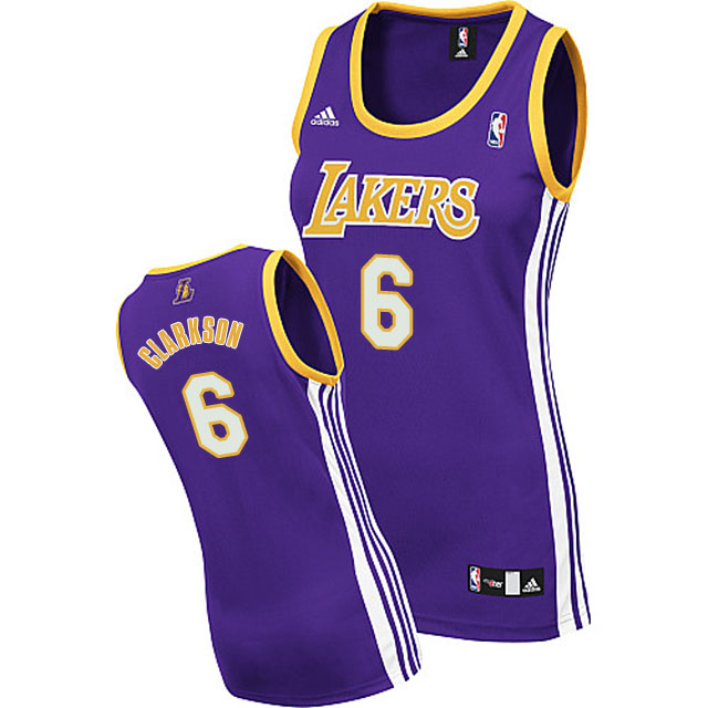 Jordan Clarkson Lakers Road #6 Women Purple Jersey