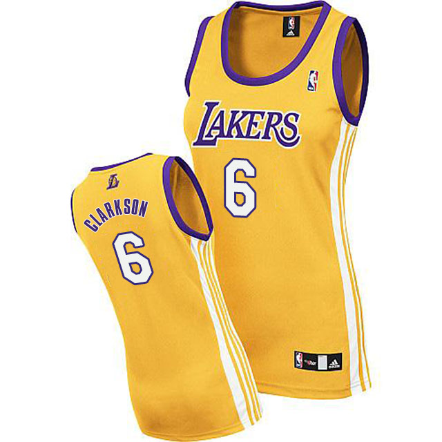 Jordan Clarkson Los Angeles Lakers #6 Women Yellow Jersey