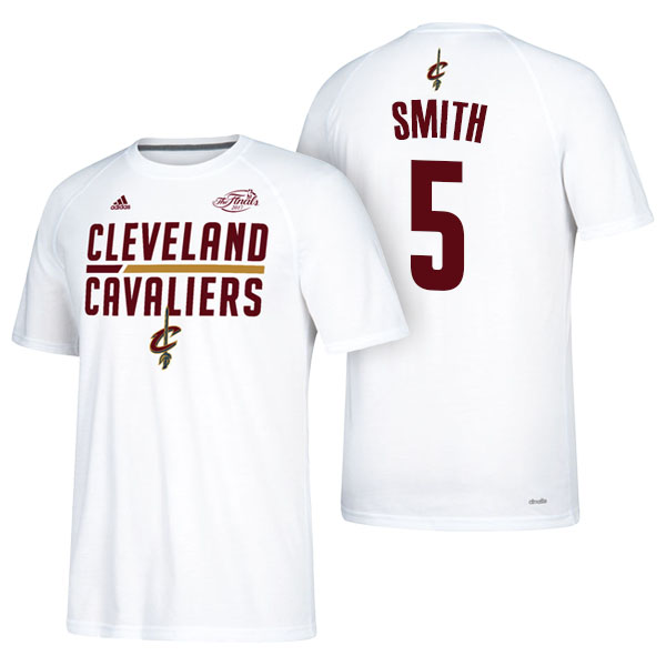 Men's  JR Smith Cleveland Cavaliers Eastern Conference Champions 2017 NBA the Finals Adidas White T-shirt