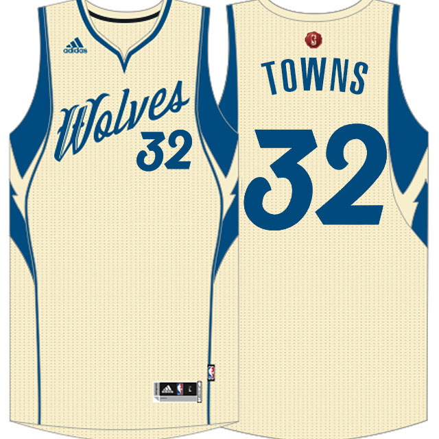 Men's  Timberwolves #32 Karl-Anthony Towns 2015 Christmas Jersey