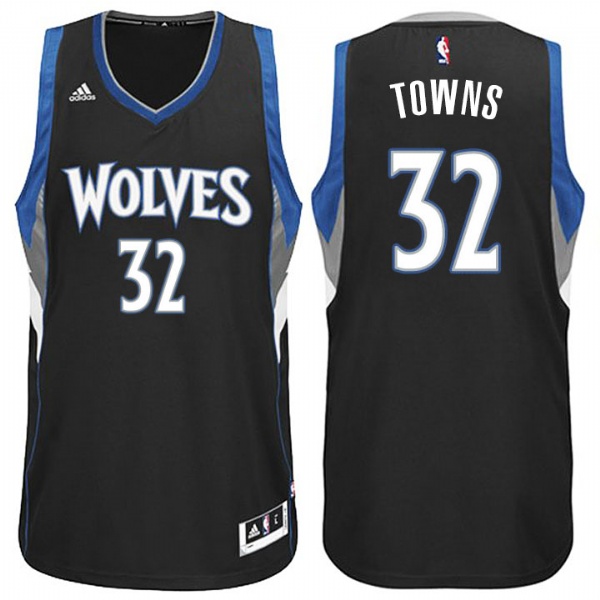 Men's  Karl-Anthony Towns Timberwolves #32 Black Jersey