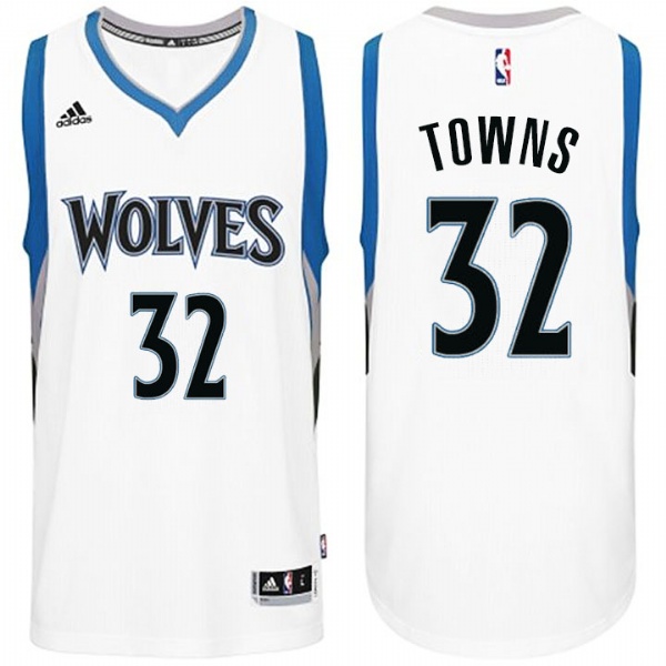 Men's  Karl-Anthony Towns Timberwolves Home White #32 Jersey