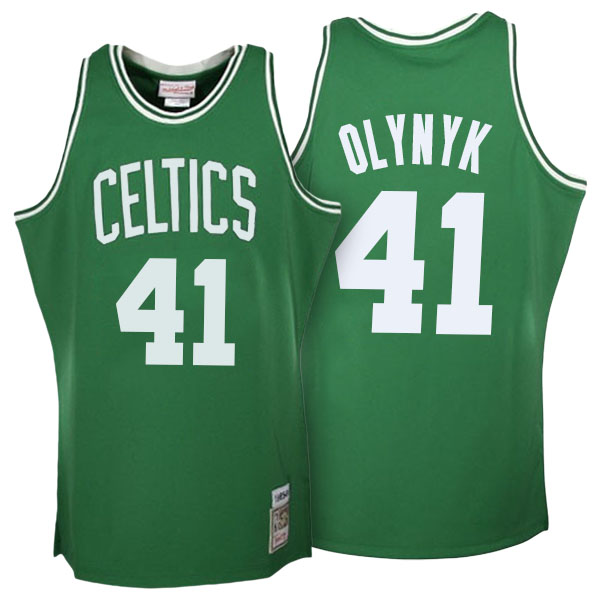 Men's  Kelly Olynyk Boston Celtics Mitchell Ness Hardwood Classics Authentic Throwback Green Jersey