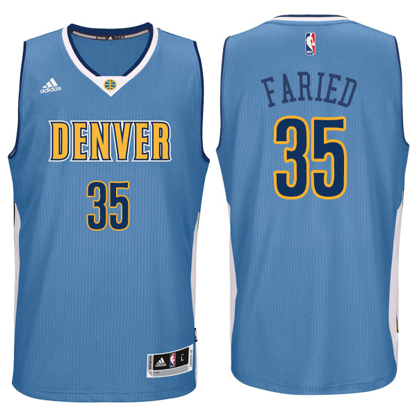 Men's  Kenneth Faried Denver Nuggets Adidas Swingman Climacool Road Blue Jersey