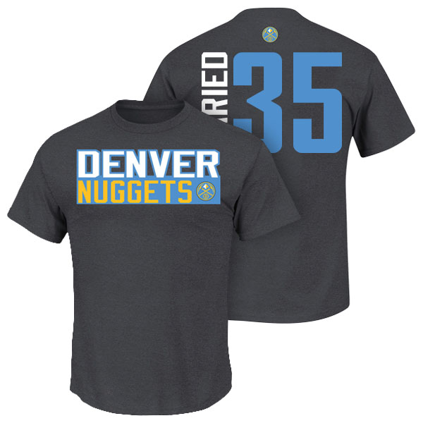 Men's  Kenneth Faried Denver Nuggets Net Number Navy T-shirt