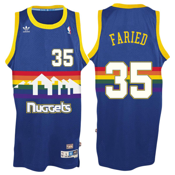 Men's  Kenneth Faried Denver Nuggets Adidas Swingman Hardwood Classics Royal Jersey