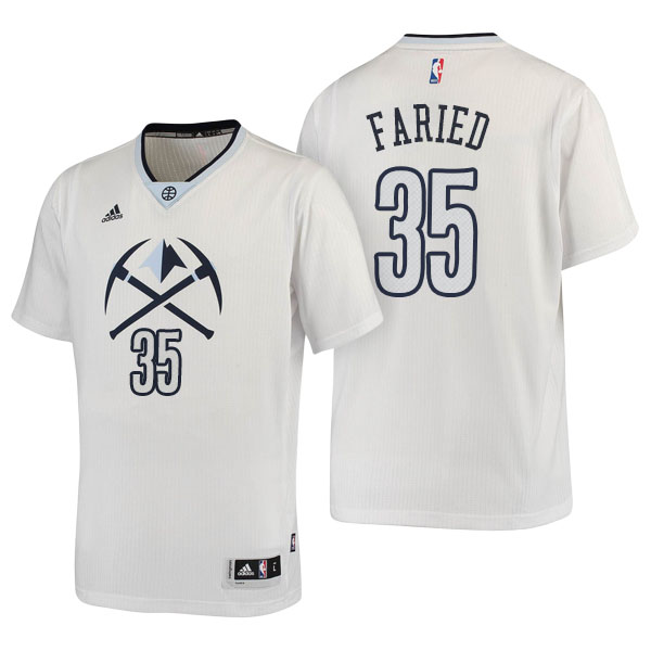 Men's  Kenneth Faried Denver Nuggets Adidas Pride Swingman White Jersey