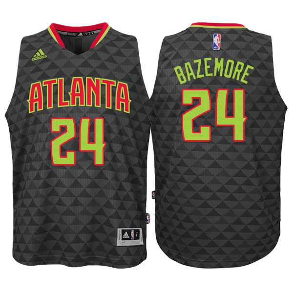 Men's  Kent Bazemore Atlanta Hawks Charcoal-Green-Red Jersey