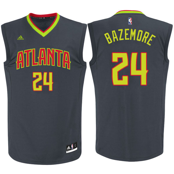 Men's  Kent Bazemore Atlanta Hawks Charcoal Jersey