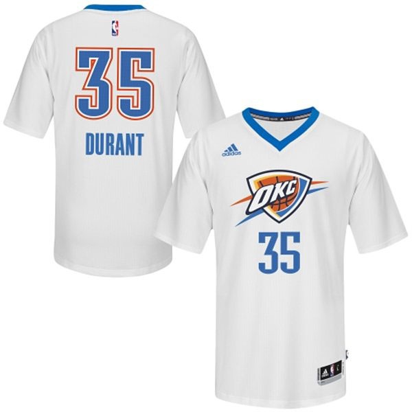 Men's  OKC Thunder #35 Kevin Durant Pride Swingman White Jersey