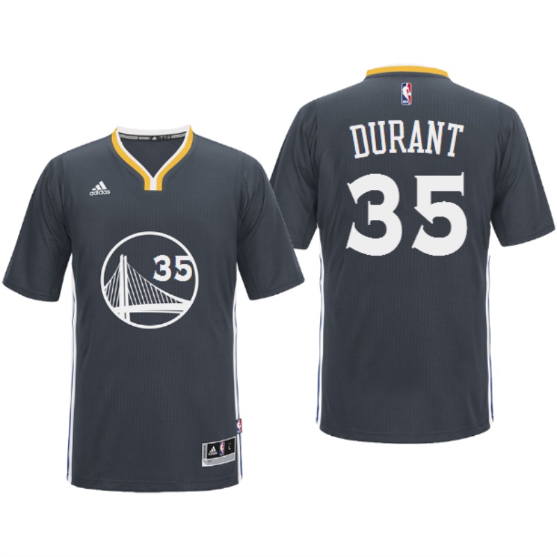 Men's  Golden State Warriors# 35 Kevin Durant 2016-17 Black Sleeved Jersey