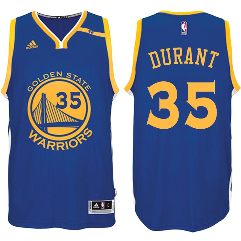 Men's  Kevin Durant Golden State Warriors 2016-17 42 Patch Blue Jersey