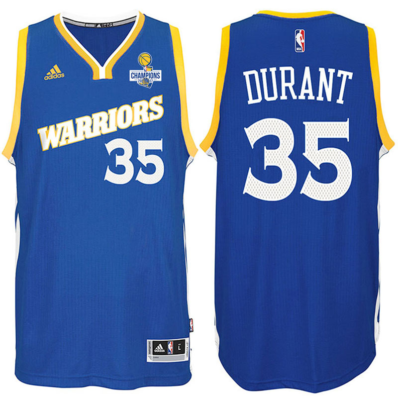 Men's Kevin Durant 2017 NBA Champions Stretch Crossover Swingman Royal Jersey