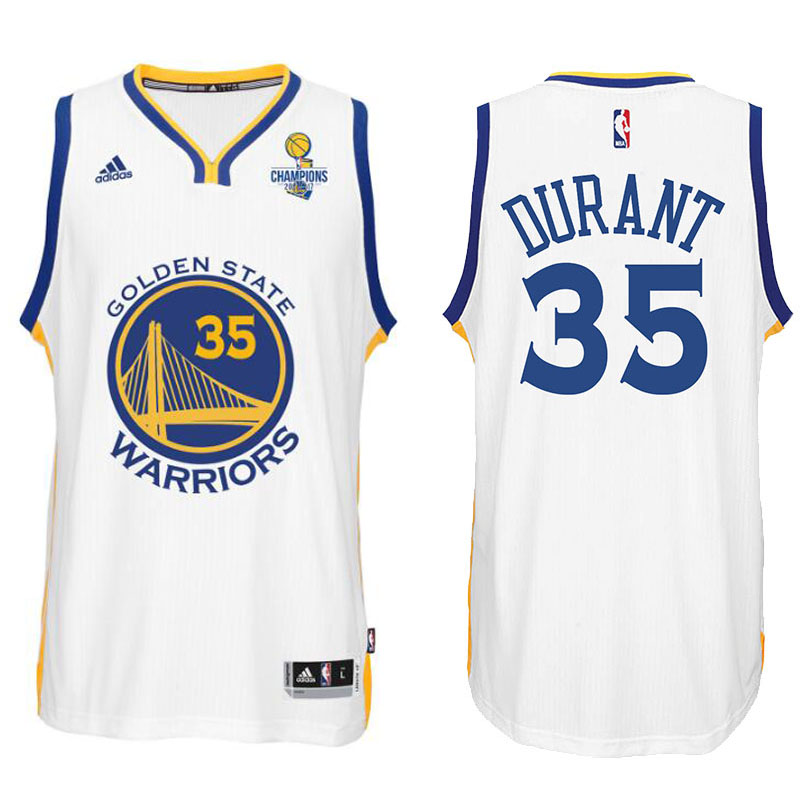 Men's Kevin Durant 2017 NBA Champions Swingman Home White Jersey