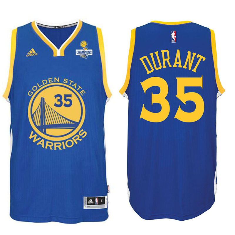 Men's Kevin Durant 2017 NBA Champions Swingman Road Royal Jersey