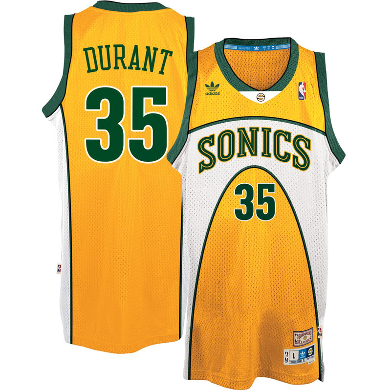 Men's Kevin Durant Throwback Alternate Hardwood Classics Swingman climacool Gold Jersey