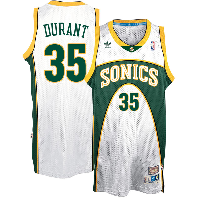 Men's Kevin Durant Throwback Home Hardwood Classics Swingman climacool White Jersey