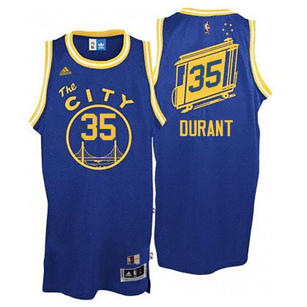 Men's  Golden State Warriors# 35 Kevin Durant The City HWC Night Blue Jersey