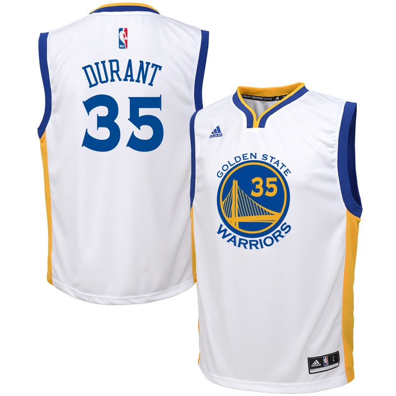 Youth Kevin Durant Home Replica White Jersey