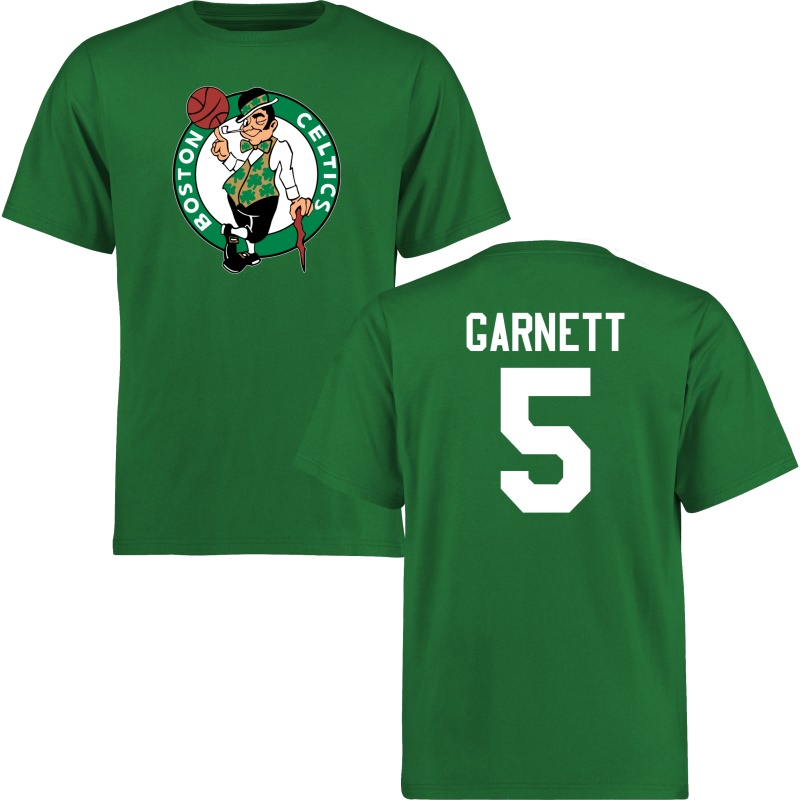 Men's  Kevin Garnett Boston Celtics Short Sleeved T-Shirt Green Jersey